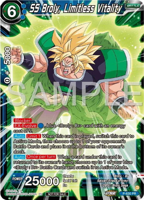 SS Broly, Limitless Vitality (Zenkai Series Tournament Pack Vol.9) (P-630) [Promotion Cards] For Discount