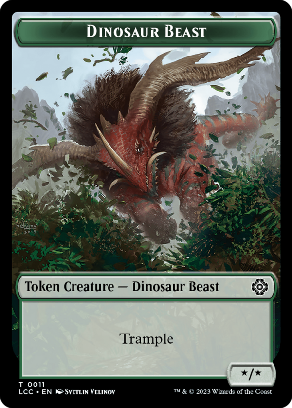 Dinosaur Beast    Dinosaur Double-Sided Token [The Lost Caverns of Ixalan Commander Tokens] For Cheap