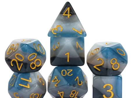 Denim Swirls RPG Dice Set For Cheap